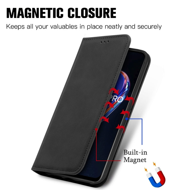 For OPPO Realme 9 Pro Retro Skin Feel Magnetic Horizontal Flip Leather Phone Case