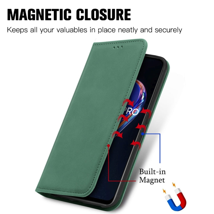 For OPPO Realme 9 Pro Retro Skin Feel Magnetic Horizontal Flip Leather Phone Case