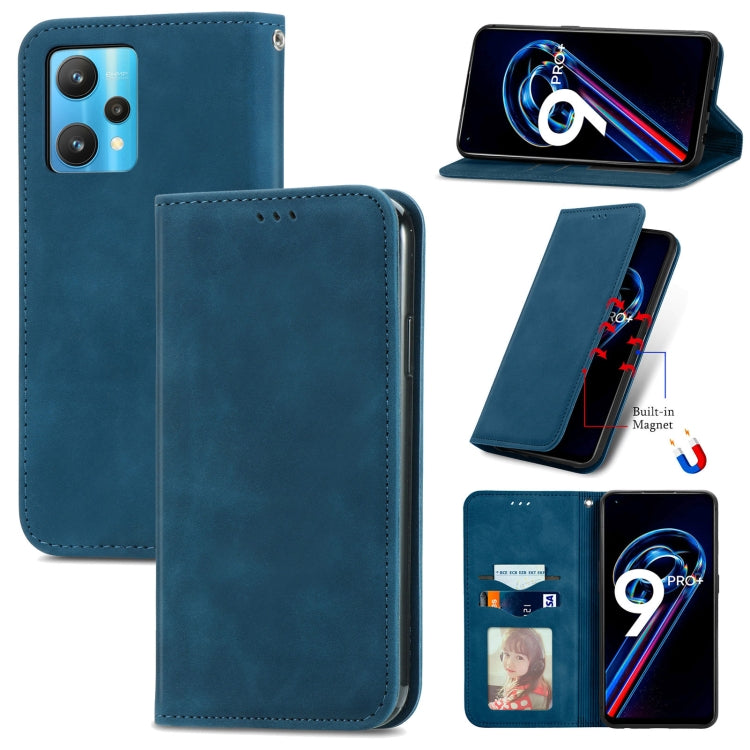 For OPPO Realme 9 Pro+ 5G Retro Skin Feel Magnetic Horizontal Flip Leather Phone Case