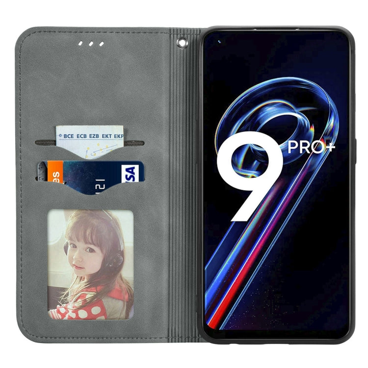 For OPPO Realme 9 Pro+ 5G Retro Skin Feel Magnetic Horizontal Flip Leather Phone Case