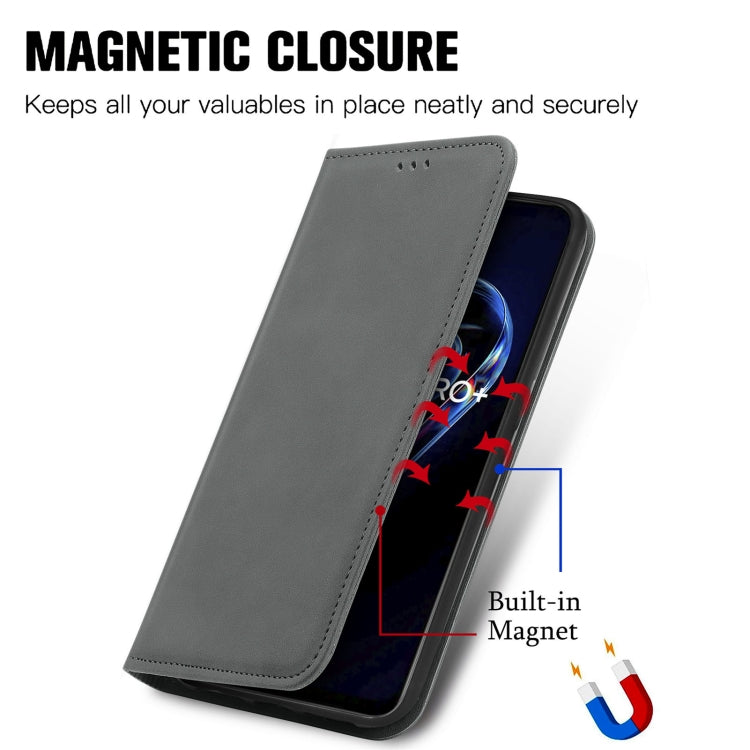 For OPPO Realme 9 Pro+ 5G Retro Skin Feel Magnetic Horizontal Flip Leather Phone Case