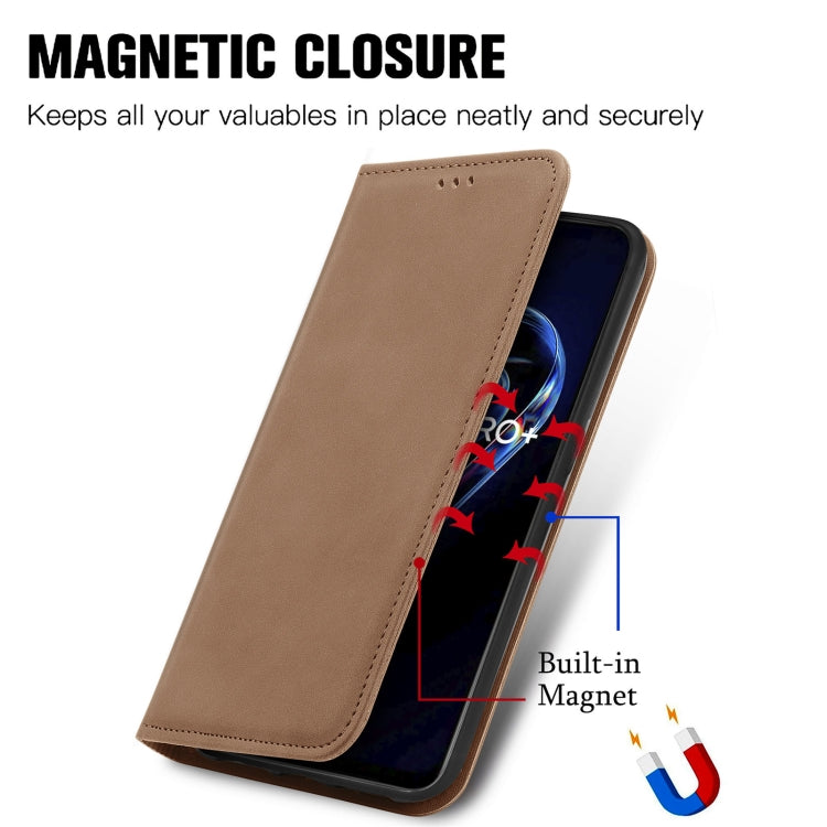 For OPPO Realme 9 Pro+ 5G Retro Skin Feel Magnetic Horizontal Flip Leather Phone Case