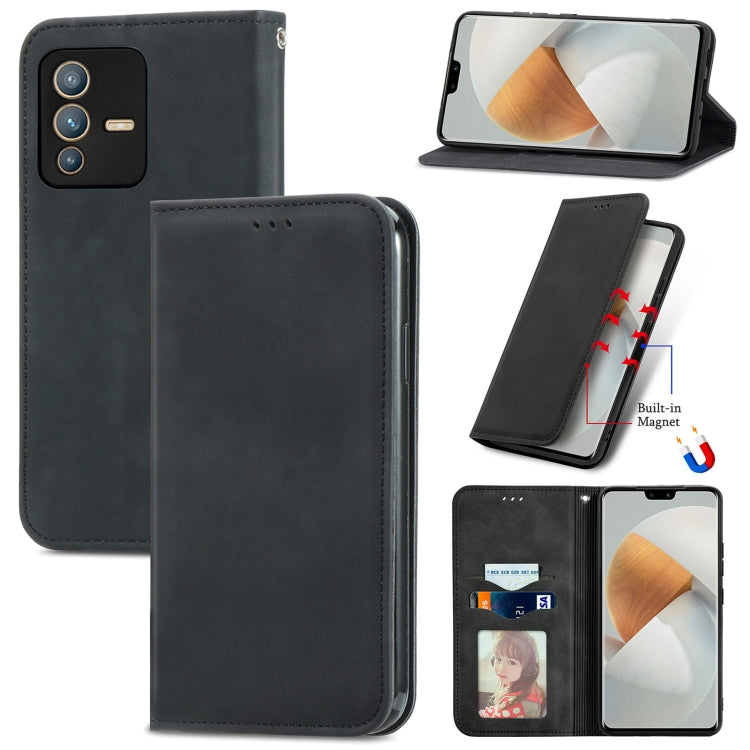 For vivo S12 Pro Retro Skin Feel Magnetic Horizontal Flip Leather Phone Case