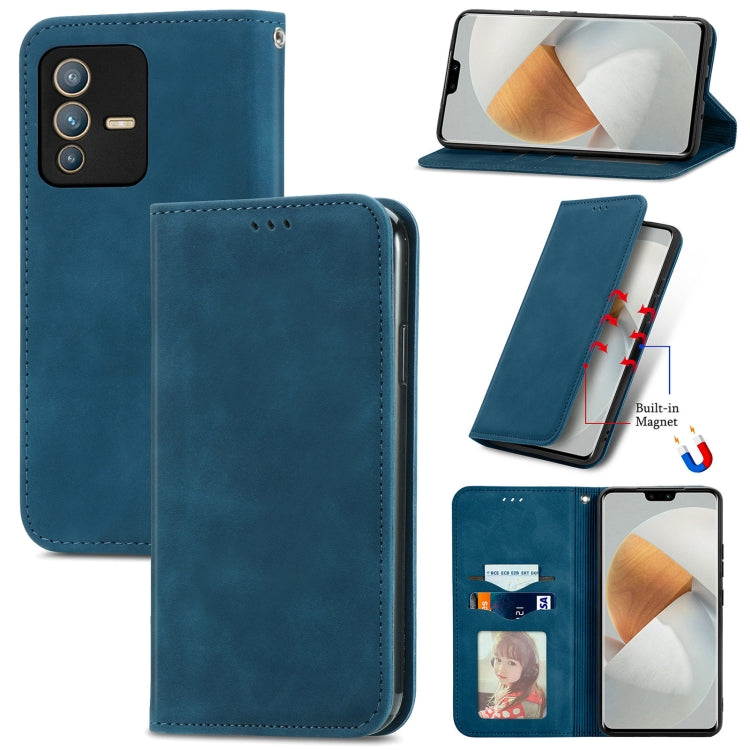 For vivo S12 Pro Retro Skin Feel Magnetic Horizontal Flip Leather Phone Case