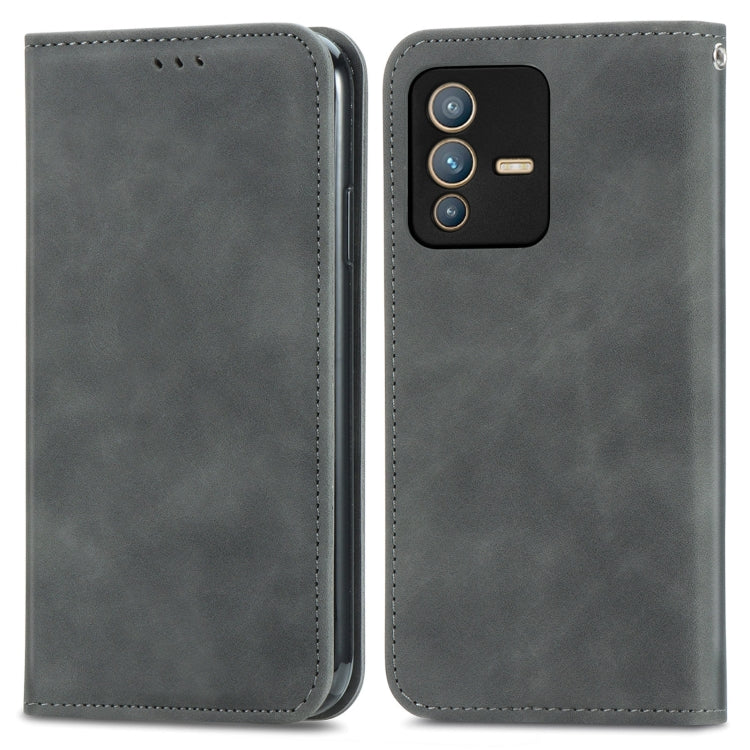 For vivo S12 Pro Retro Skin Feel Magnetic Horizontal Flip Leather Phone Case