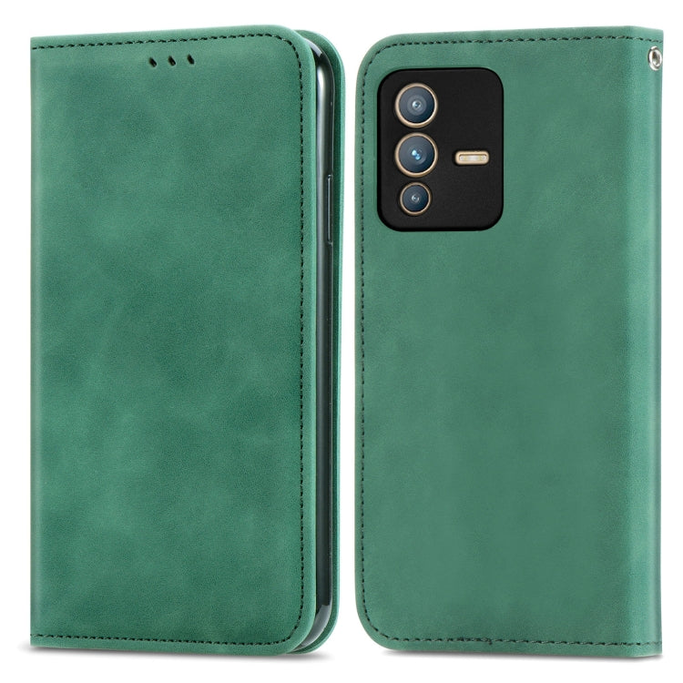 For vivo S12 Pro Retro Skin Feel Magnetic Horizontal Flip Leather Phone Case