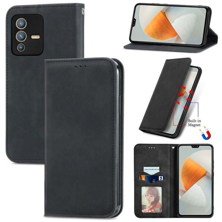 For vivo S12 Retro Skin Feel Magnetic Horizontal Flip Leather Phone Case