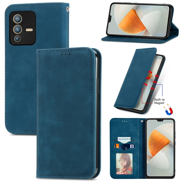 For vivo S12 Retro Skin Feel Magnetic Horizontal Flip Leather Phone Case