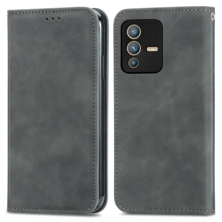 For vivo S12 Retro Skin Feel Magnetic Horizontal Flip Leather Phone Case