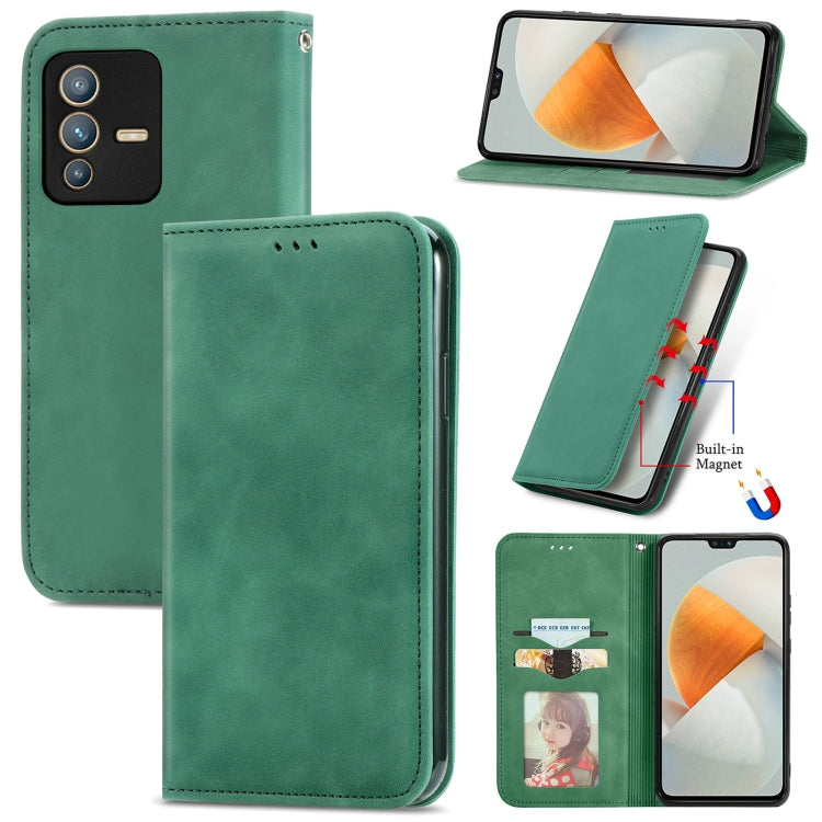 For vivo S12 Retro Skin Feel Magnetic Horizontal Flip Leather Phone Case