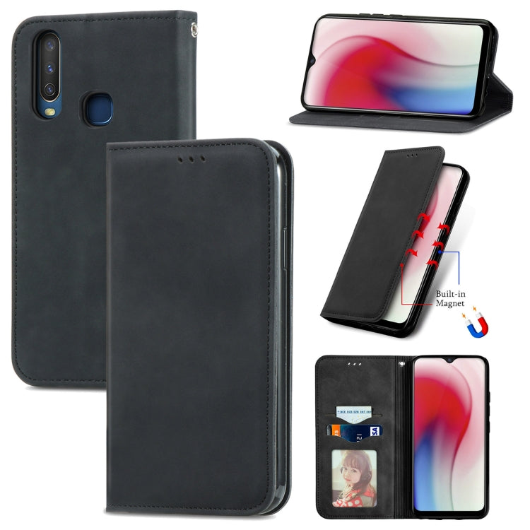 For vivo Y17 Retro Skin Feel Magnetic Horizontal Flip Leather Phone Case