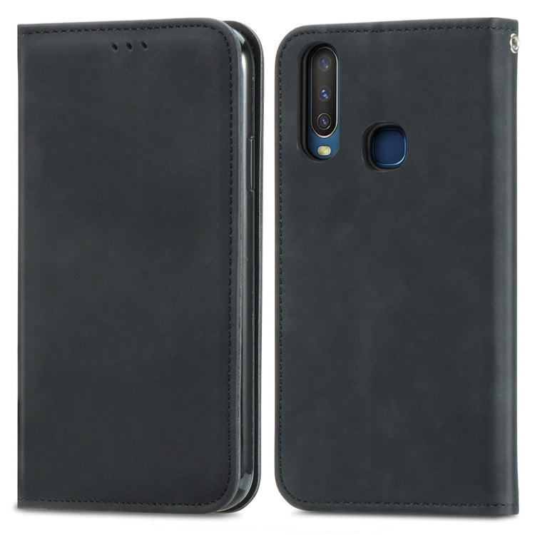 For vivo Y17 Retro Skin Feel Magnetic Horizontal Flip Leather Phone Case