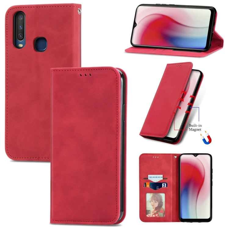 For vivo Y17 Retro Skin Feel Magnetic Horizontal Flip Leather Phone Case