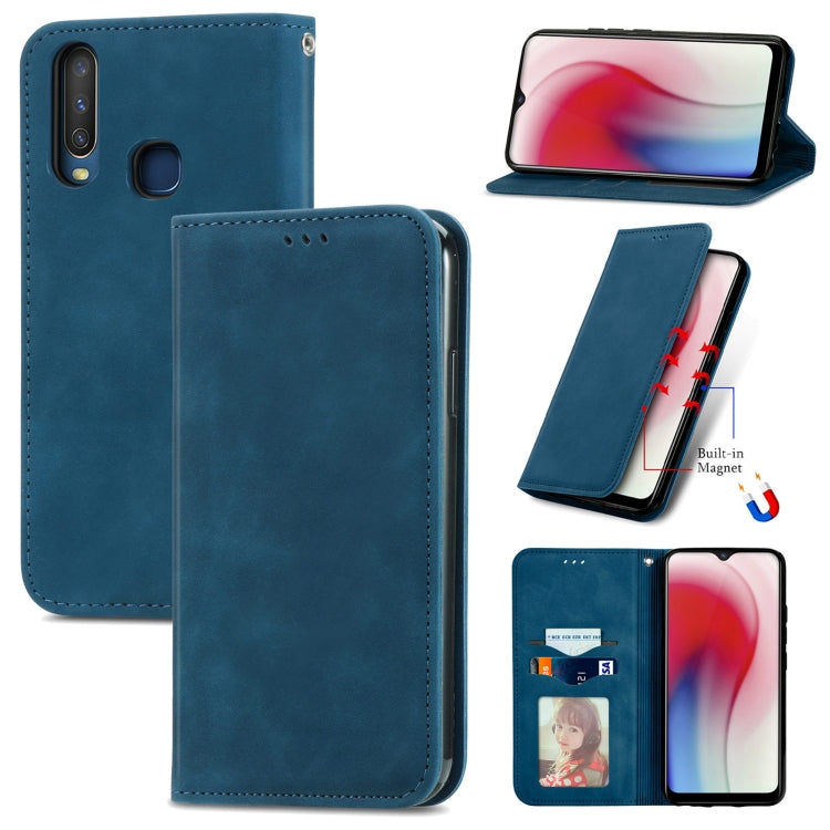 For vivo Y17 Retro Skin Feel Magnetic Horizontal Flip Leather Phone Case
