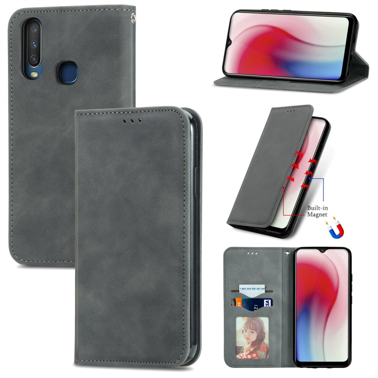 For vivo Y17 Retro Skin Feel Magnetic Horizontal Flip Leather Phone Case