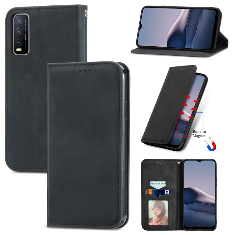 For vivo Y20 / Y20 2021 Retro Skin Feel Magnetic Horizontal Flip Leather Phone Case