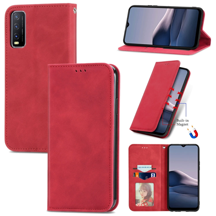 For vivo Y20 / Y20 2021 Retro Skin Feel Magnetic Horizontal Flip Leather Phone Case