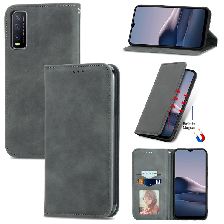For vivo Y20 / Y20 2021 Retro Skin Feel Magnetic Horizontal Flip Leather Phone Case