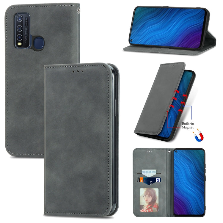 For vivo Y50 Retro Skin Feel Magnetic Horizontal Flip Leather Phone Case