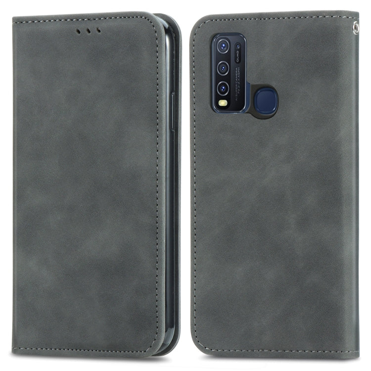 For vivo Y50 Retro Skin Feel Magnetic Horizontal Flip Leather Phone Case