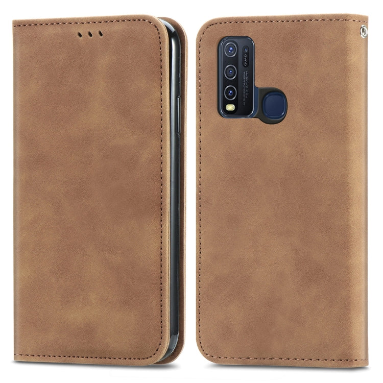For vivo Y50 Retro Skin Feel Magnetic Horizontal Flip Leather Phone Case