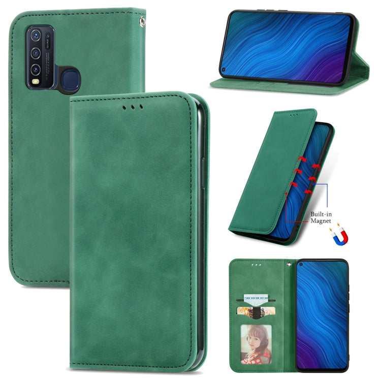 For vivo Y50 Retro Skin Feel Magnetic Horizontal Flip Leather Phone Case