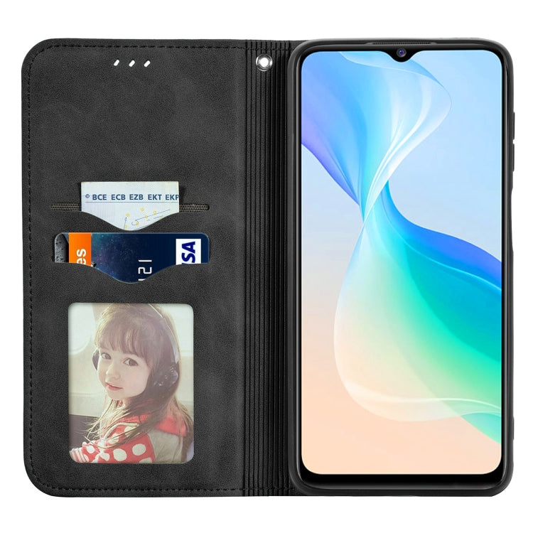 For vivo Y76 5G Retro Skin Feel Magnetic Horizontal Flip Leather Phone Case