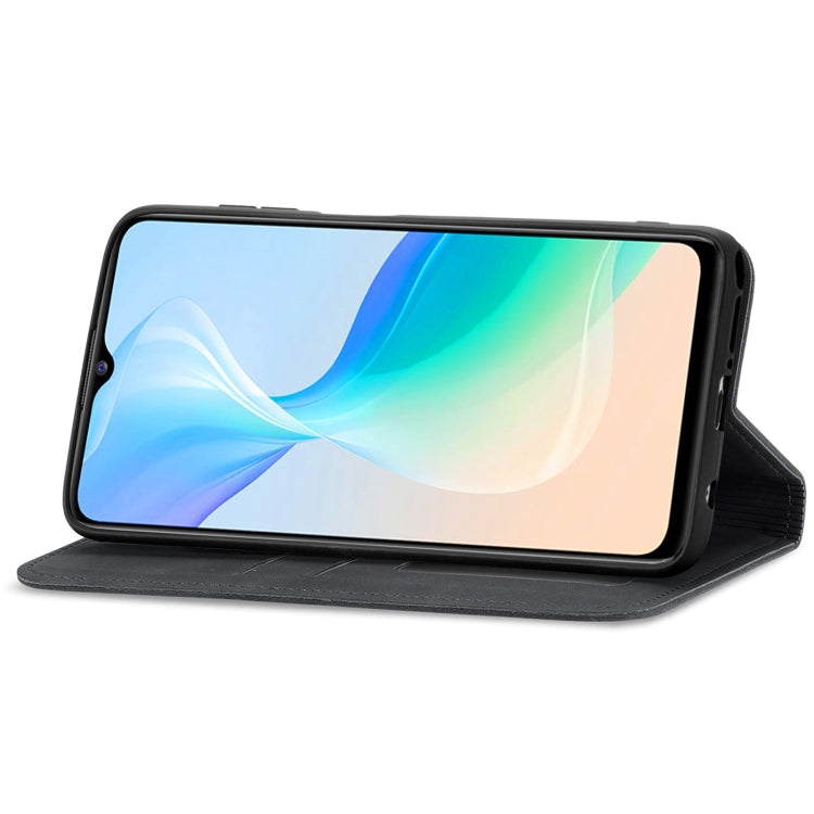 For vivo Y76 5G Retro Skin Feel Magnetic Horizontal Flip Leather Phone Case