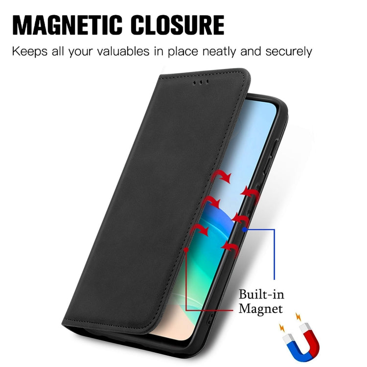 For vivo Y76 5G Retro Skin Feel Magnetic Horizontal Flip Leather Phone Case