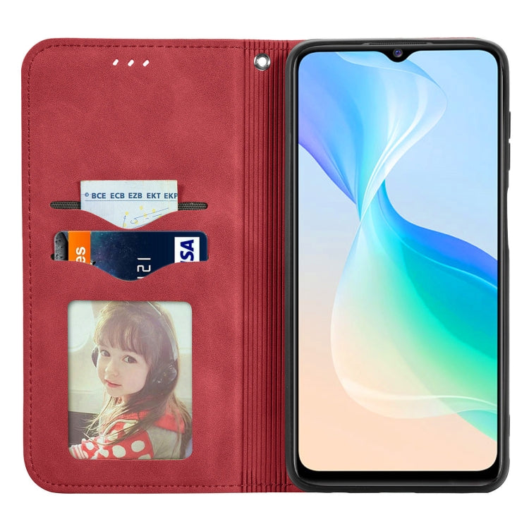For vivo Y76 5G Retro Skin Feel Magnetic Horizontal Flip Leather Phone Case