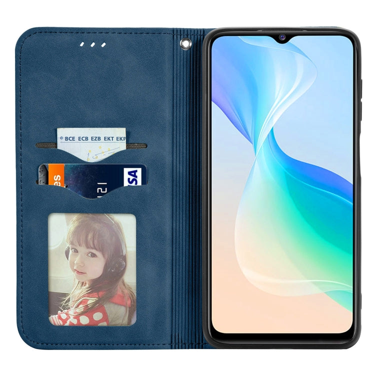 For vivo Y76 5G Retro Skin Feel Magnetic Horizontal Flip Leather Phone Case