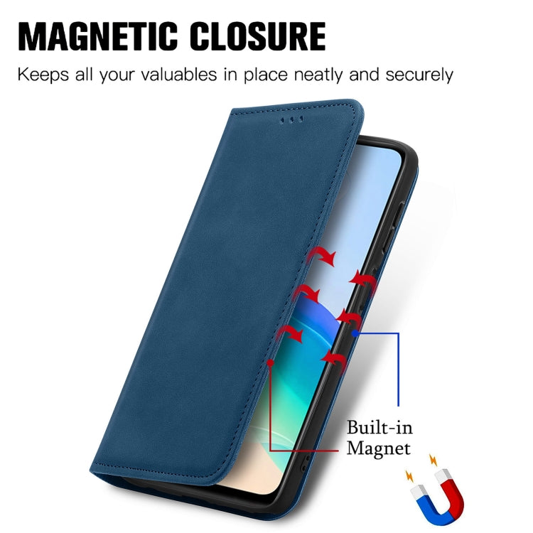 For vivo Y76 5G Retro Skin Feel Magnetic Horizontal Flip Leather Phone Case