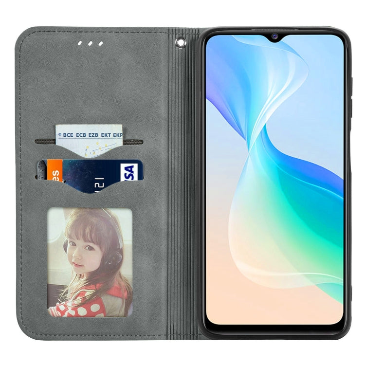 For vivo Y76 5G Retro Skin Feel Magnetic Horizontal Flip Leather Phone Case