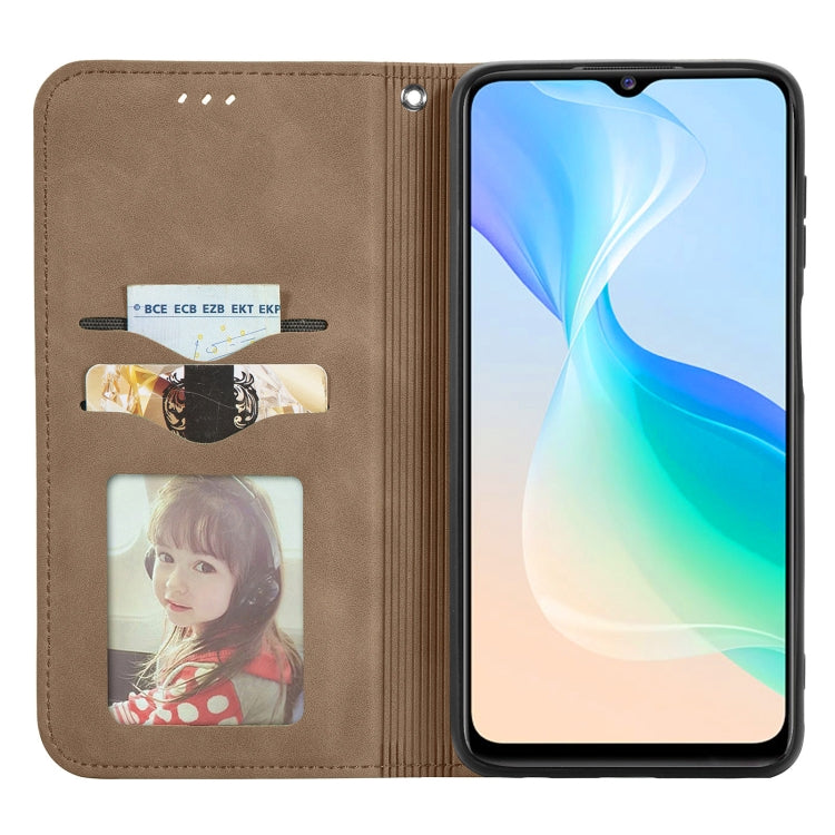 For vivo Y76 5G Retro Skin Feel Magnetic Horizontal Flip Leather Phone Case
