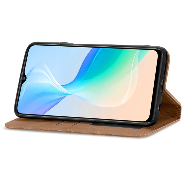 For vivo Y76 5G Retro Skin Feel Magnetic Horizontal Flip Leather Phone Case