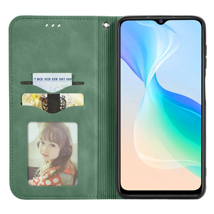 For vivo Y76 5G Retro Skin Feel Magnetic Horizontal Flip Leather Phone Case