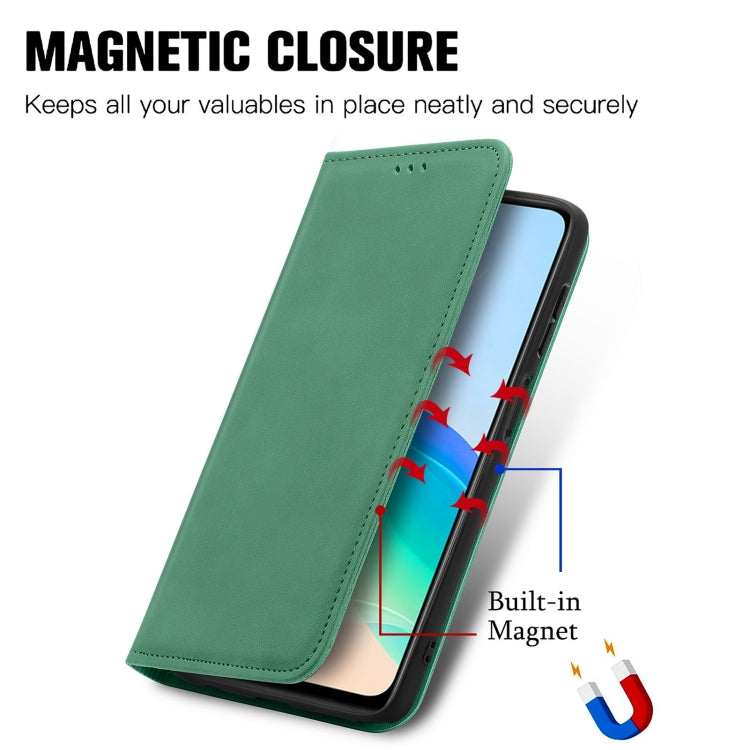 For vivo Y76 5G Retro Skin Feel Magnetic Horizontal Flip Leather Phone Case