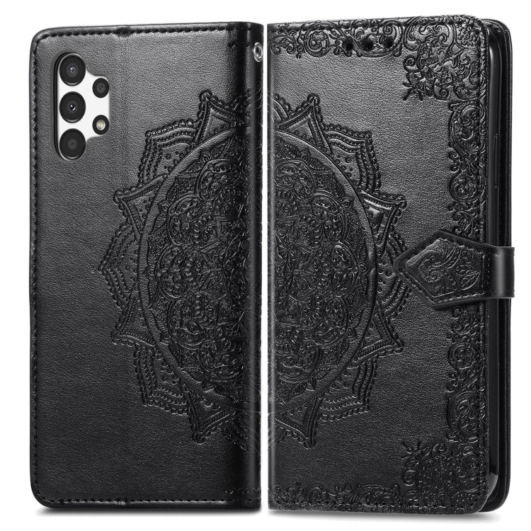 For Samsung Galaxy A13 4G Mandala Flower Embossed Leather Phone Case