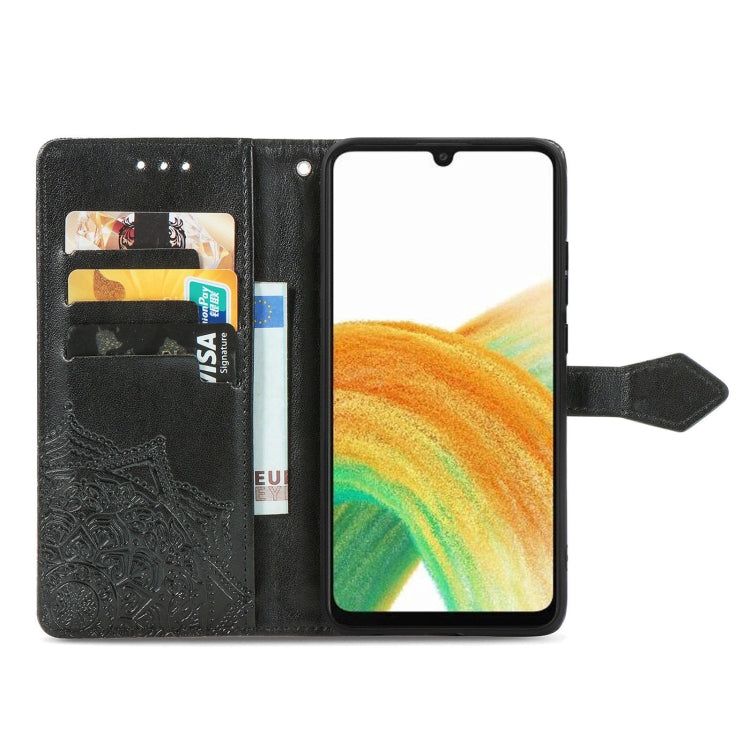 For Samsung Galaxy A13 4G Mandala Flower Embossed Leather Phone Case