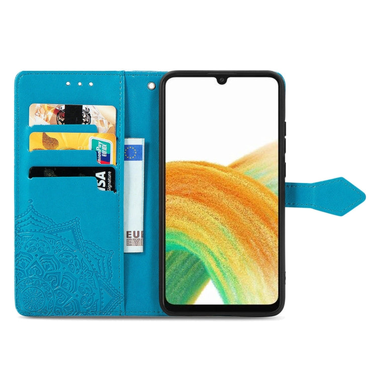 For Samsung Galaxy A13 4G Mandala Flower Embossed Leather Phone Case