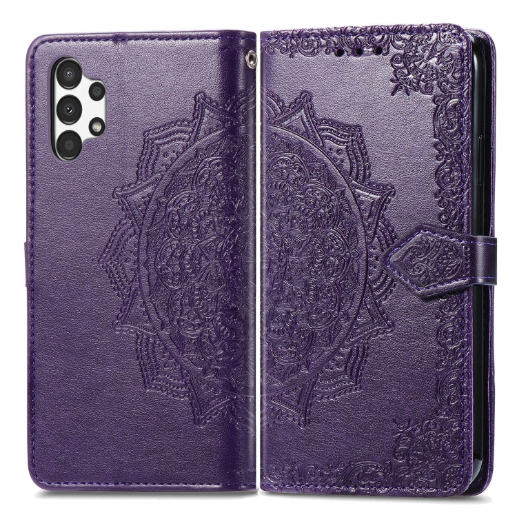 For Samsung Galaxy A13 4G Mandala Flower Embossed Leather Phone Case
