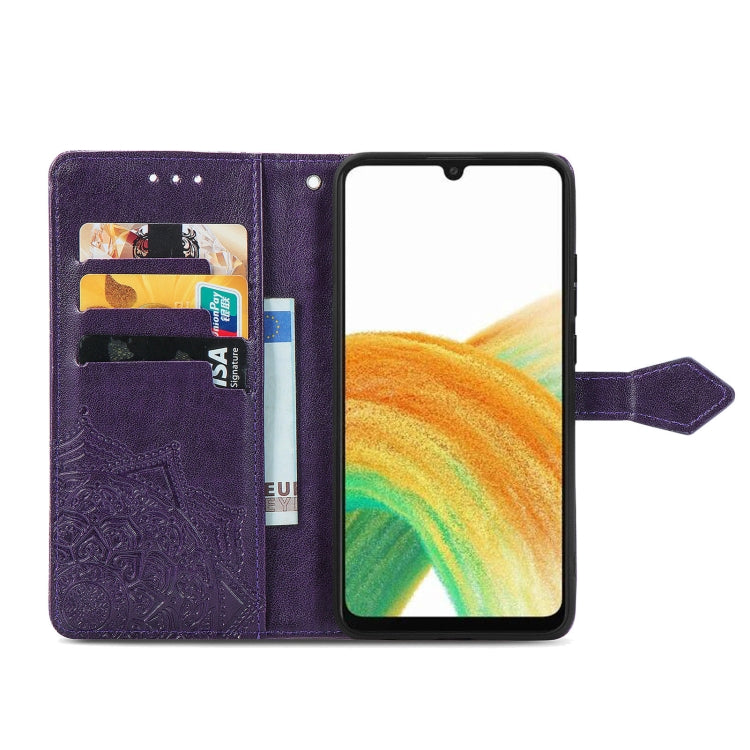 For Samsung Galaxy A13 4G Mandala Flower Embossed Leather Phone Case