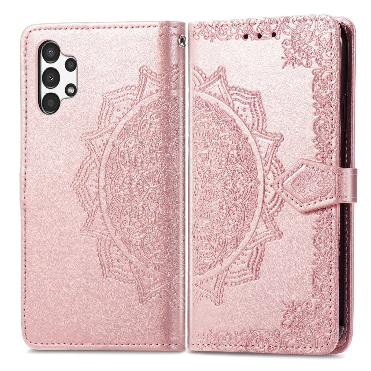 For Samsung Galaxy A13 4G Mandala Flower Embossed Leather Phone Case