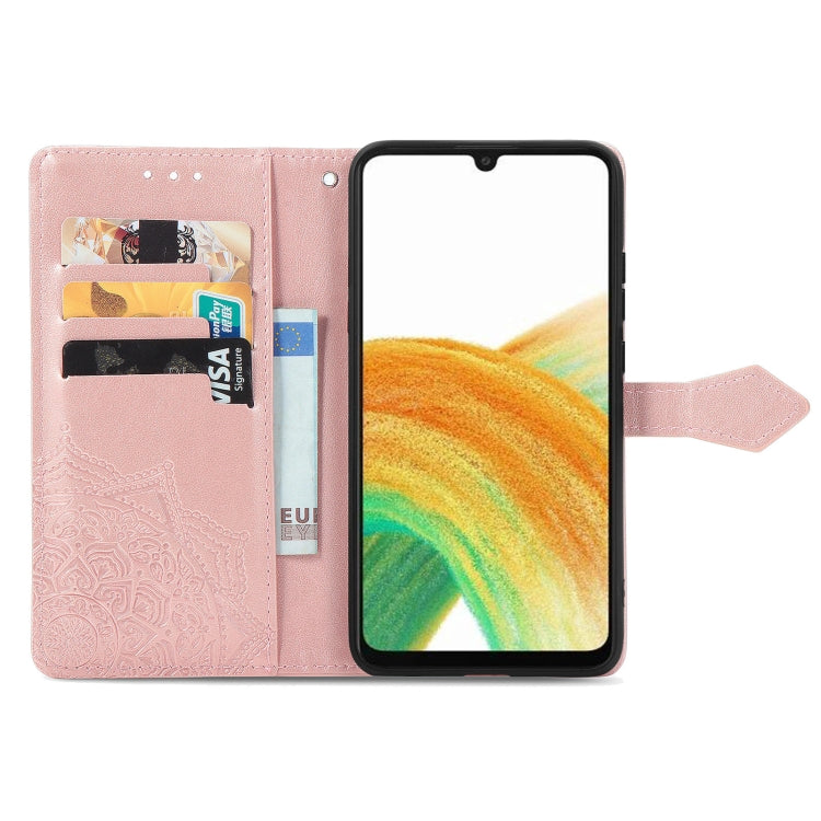 For Samsung Galaxy A13 4G Mandala Flower Embossed Leather Phone Case