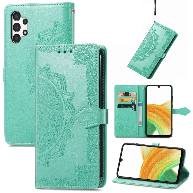 For Samsung Galaxy A13 4G Mandala Flower Embossed Leather Phone Case