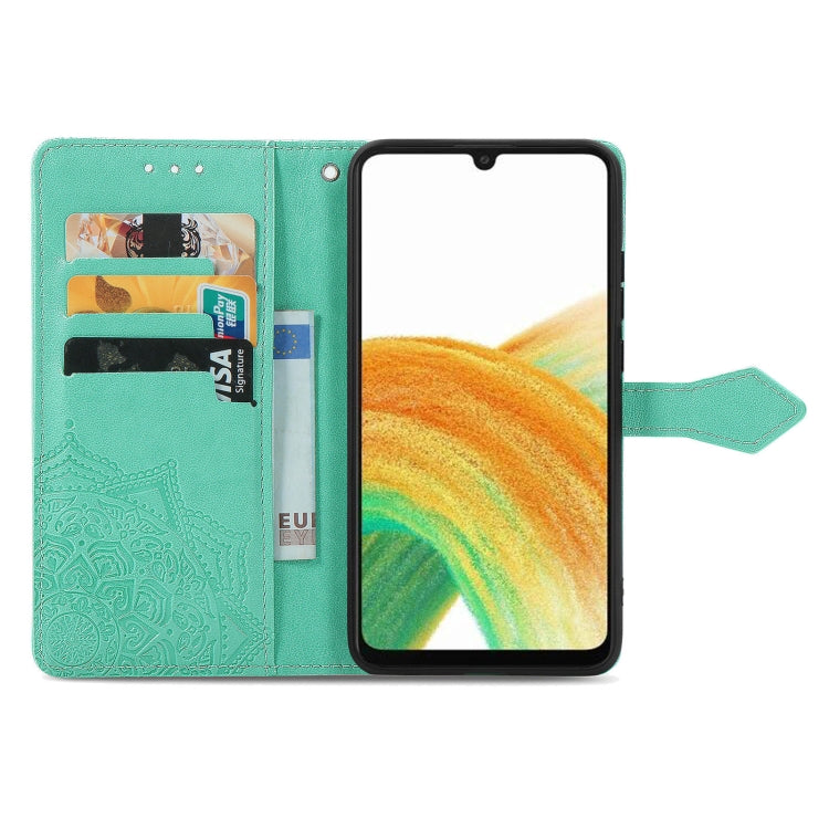 For Samsung Galaxy A13 4G Mandala Flower Embossed Leather Phone Case