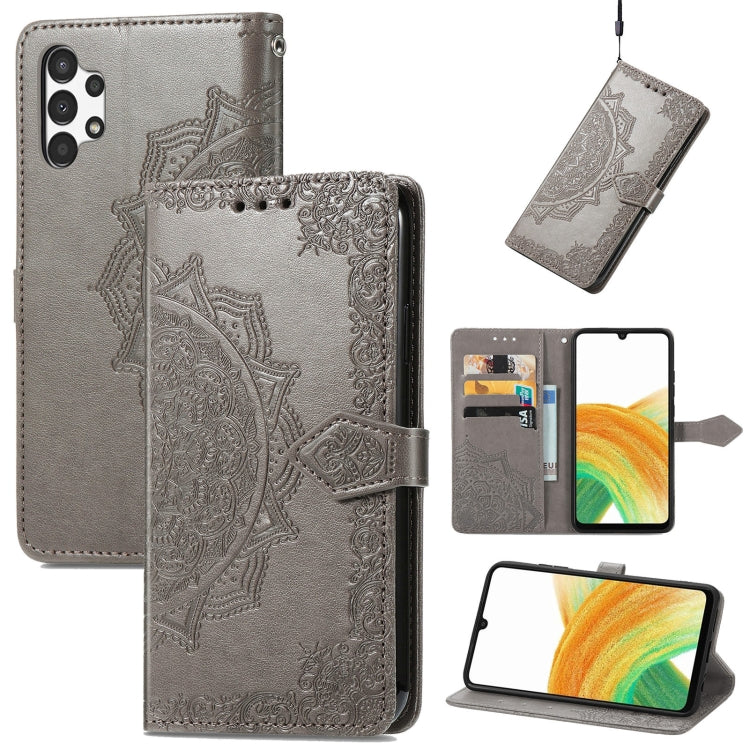 For Samsung Galaxy A13 4G Mandala Flower Embossed Leather Phone Case