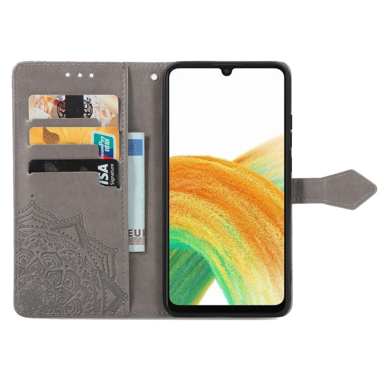 For Samsung Galaxy A13 4G Mandala Flower Embossed Leather Phone Case