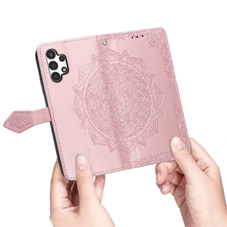 For Samsung Galaxy A13 4G Mandala Flower Embossed Leather Phone Case