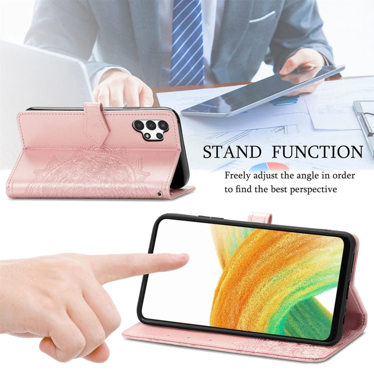 For Samsung Galaxy A13 4G Mandala Flower Embossed Leather Phone Case